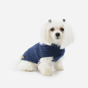 Blå strikket hundesweater fra Fashion Dog - art. 303